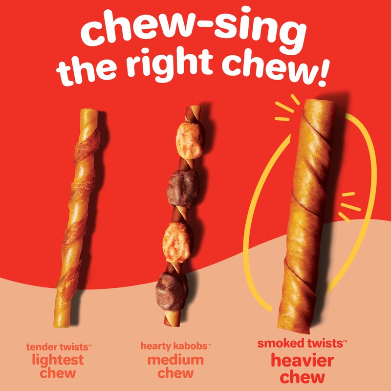 Hartz Oinkies Smoked Twists with Naturally Smoked Pork Rawhide-Free Dog