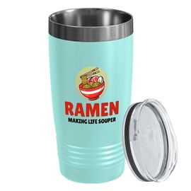Ramen Lover Teal Edition Viking Tumbler 20oz - Making Life Souper - Food Lovers chicken pumpkin vegan pantry spicy noodles