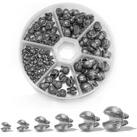 Realure 100 Pcs/6 Sizes Split Shot Fishing Weights 0.5g 1g 1.5g 2g 3g 4g Removable Round Fishing Weight, Sinkers Tackle Assortment Kit for Sea Carp Coarse Freshwater