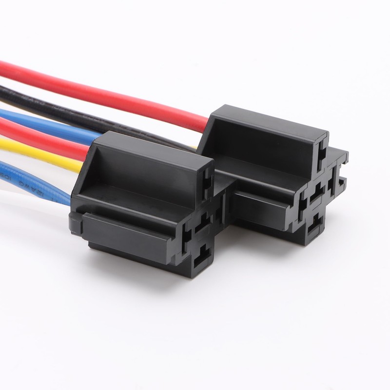 Weasch 10 Pack Style 12AWG Relay Socket, 12V DC 5-PIN