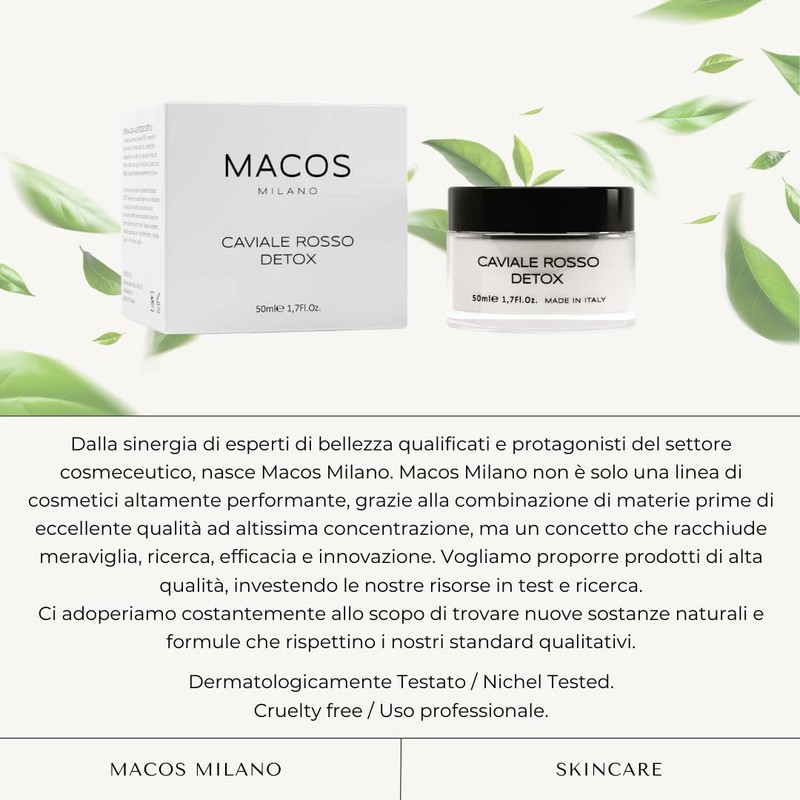 MACOS MILANO Detox Facial Cream Caviale Red 50 ml Anti-Wrinkle