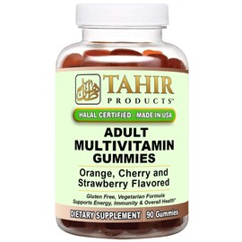 Tahir Halal Multivitamin Gummies for Adults – Daily Nutritional Support for Men and Women with Biotin, Vegan-Friendly, Non-GMO, Natural Fruit Flavors, Made in The USA – Certified Halal Vitamins