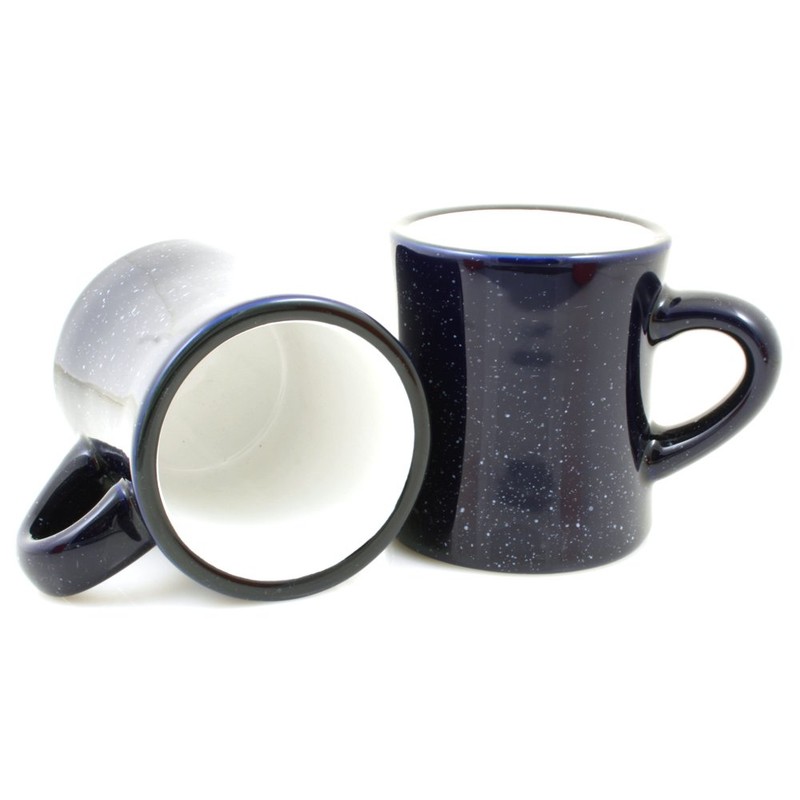 Marble Creek Ceramic Diner Campfire Mug, 10oz (Single) (Cobalt Blue)