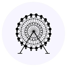 24 x 40mm Round 'Ferris Wheel' Stickers (SK00012051)