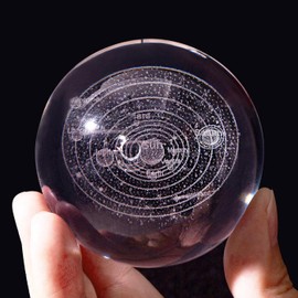 Sahoottie 60mm 3D Solar System Crystal Ball Paperweight Astronomy Gifts Space Gifts Universe Gifts Planet Glass Ball