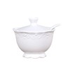 Chic Antique Sugar Pot Provence Sugar Bowl with Spoon White