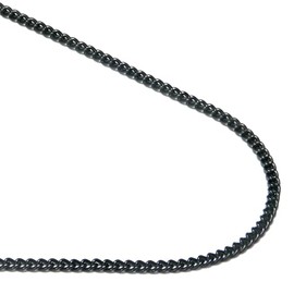 TruTi Black Titanium 2MM Curb Link Necklace Chain 32"