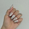 Wedding photography wedding nails white silver veil ♀ - L-Oval