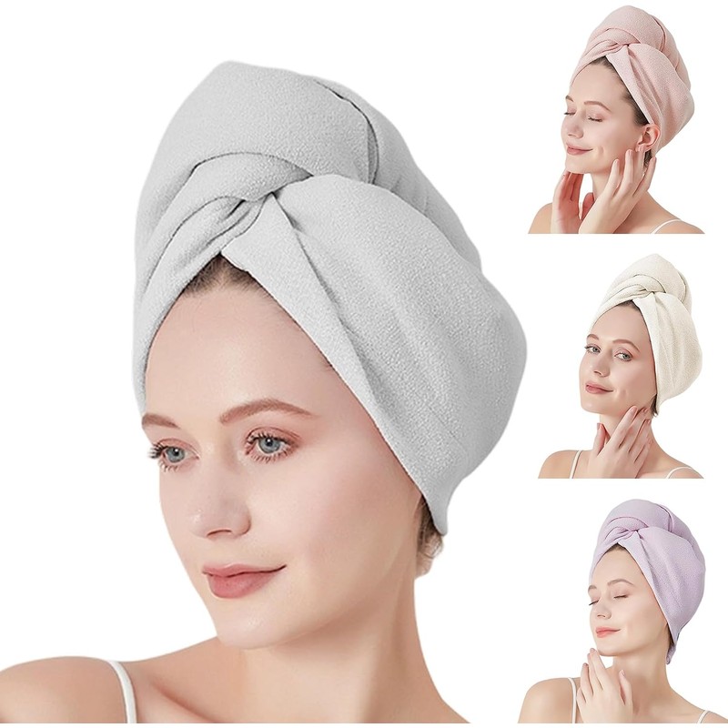 Toalla de microfibra absorbente para el cabello de secado rápido,