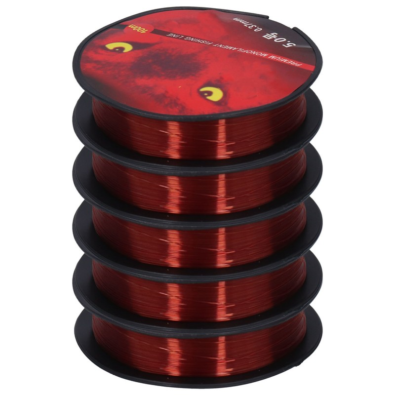 5Pcs 100M Nylon Lure Bait Fishing Line Wearproof Strong Toughness