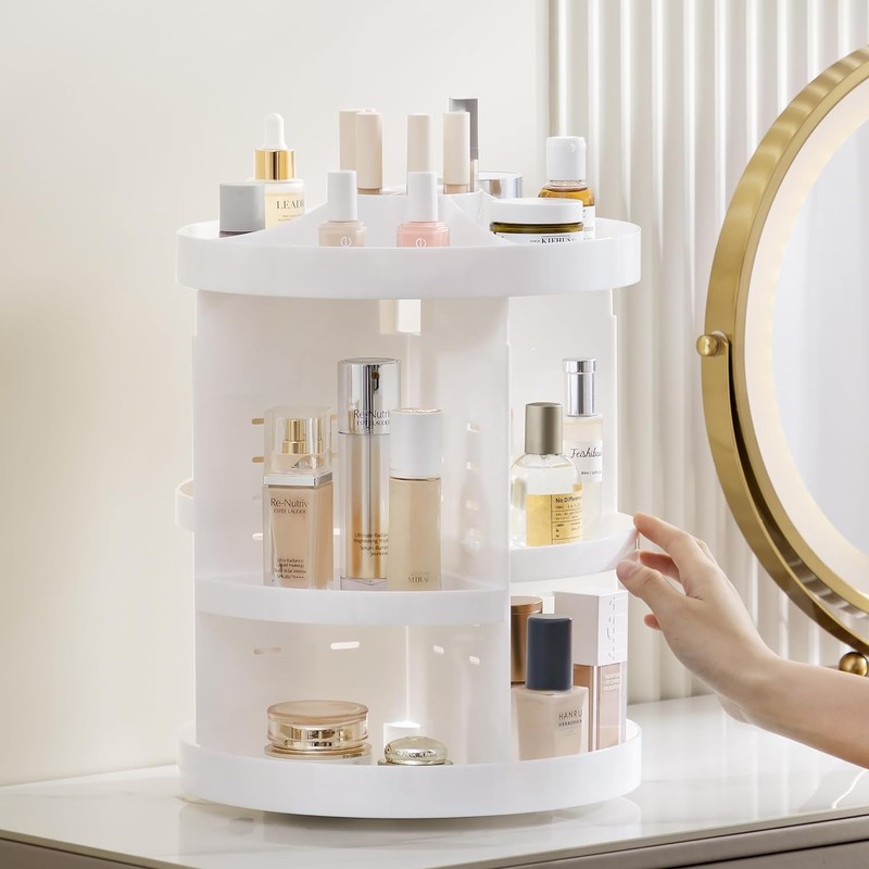 HBlife 360 Rotating Makeup Organizer Plus Size Adjustable Carousel Large