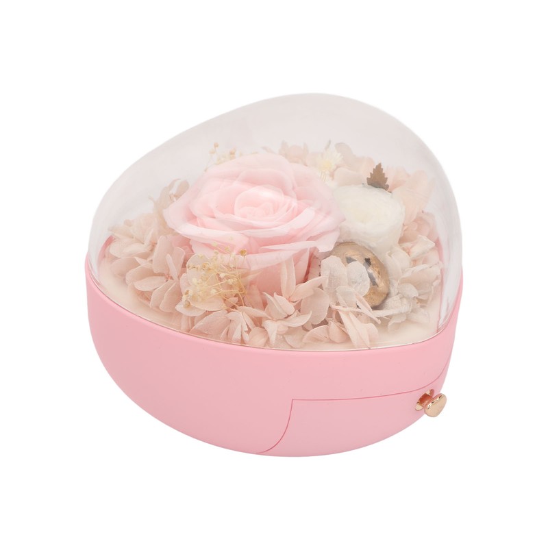 Heart Shaped Jewelry Box Wedding Preserved Flower Necklace Ring Storage