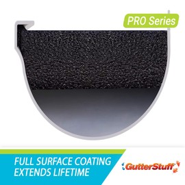 GutterStuff Pro Gutter Guard - 5-Inch Half Round Foam Gutter Filter Insert with Year Round Leaf Protection & Easy DIY Installation - GSR532-3