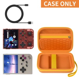 PAIYULE Travel Case Compatible with RG353V/ RG353VS Retro Handheld Game Console, Handheld Emulator Storage Holder Organizer, Android Game Console Carrying Bag (Orange) (Box Only)