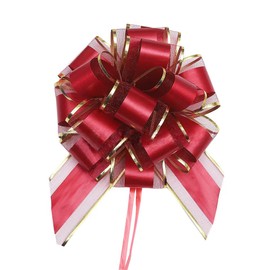 HQJAXJ 6 Pieces Bows for Gift Wrapping Pull Bow Ribbon Pull Bows for Christmas Wedding Baskets Valentine's Day Bows 6 inch Pull Bow for Gift Wrapping (Wine Red)