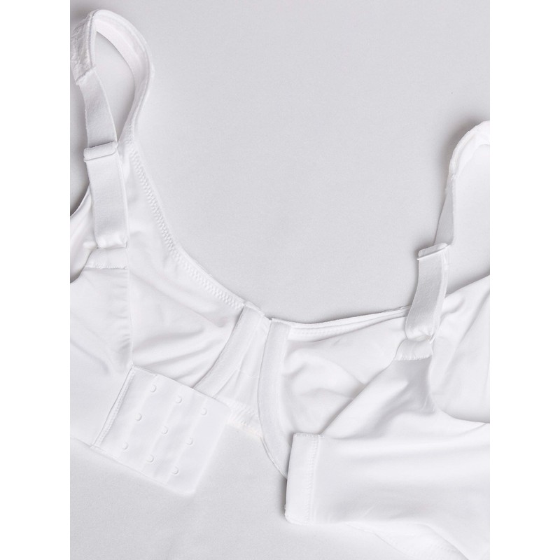 Olga womens Sheer Leaves Underwire Minimizer bras, White, 38D US