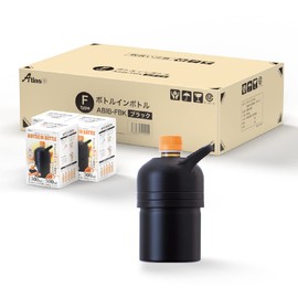 Atlas ABIB-FBK24P Plastic Bottle Holder Water Bottle, Bulk Pack, 24 Pack, Thermal, Hot Use, Mini Size, 10.8 fl oz (300 ml), 16.9 fl oz (500 ml), Vacuum Insulated, Black, Handle, Bottle-In Bottle