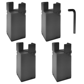 Set of 4 10 cm Bed Risers, Black Furniture Risers, Adjustable, Furniture Raiser, Bed Raiser, Table Riser, Sofa Raiser, Chair Raiser, Furniture Raiser for 22-42 mm Square & Round Chair Leg (1)