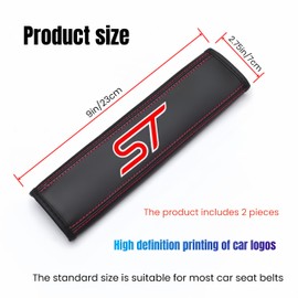 JULOPO 2PCS Black Leather seat Belt Covers Compatible with ST Belt Shoulder Pads