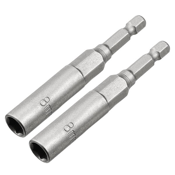 Sourcingmap 2 Pcs 1/4" Quick-Change Hex Shank 8mm Nut Setter