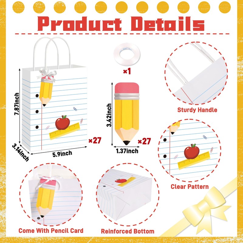 Jpfezry 27 Pcs Back to School Gift Bags Bulk with