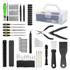 93 Pcs 3D Printing Tools Kit, Complete 3D Printer Tools, 3D Printer Accessories (Deburring Tools, Art Knife Set, Drill, Screwdriver Set ...) for Removal, Smoothing, Deburring, Craving, Maintenance