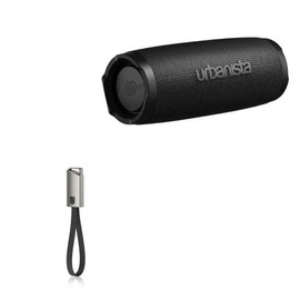 BoxWave Cable Compatible with Urbanista Nashville - USB Type-C Keychain Charger, Key Ring USB Type-C to Type-A 8 in USB Cable - Jet Black