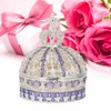 Metal Trinket Box Purple Crown Shape Shiny Elegant Exquisite Zinc