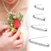 50 Pcs Brooch Pins, 4-Size Pack of Safety Pins, Silver