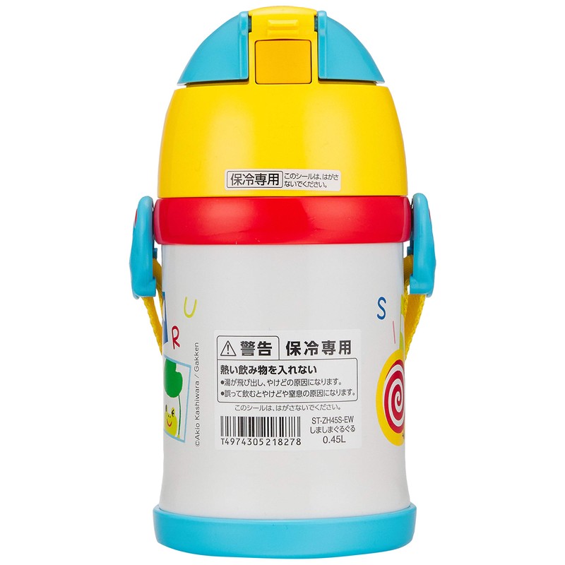 Zojirushi ST-ZH45S-EW Water Bottle, Straw, Stainless Steel Bottle, 0.45L