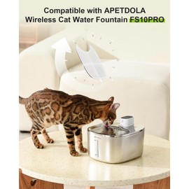 4 Pack Cat Water Fountain Filter & 16 Pack Pre-Filter Sponges for FS10pro, 6 Layer Replacement Filters for Wireless Cat Fountain Stainless Steel 135 fl oz/4L, Dog Water Fountain FS10PRO