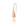Rose Gold Flashed Sterling Silver Pear-Shape Filigree Polished Dangle Earrings