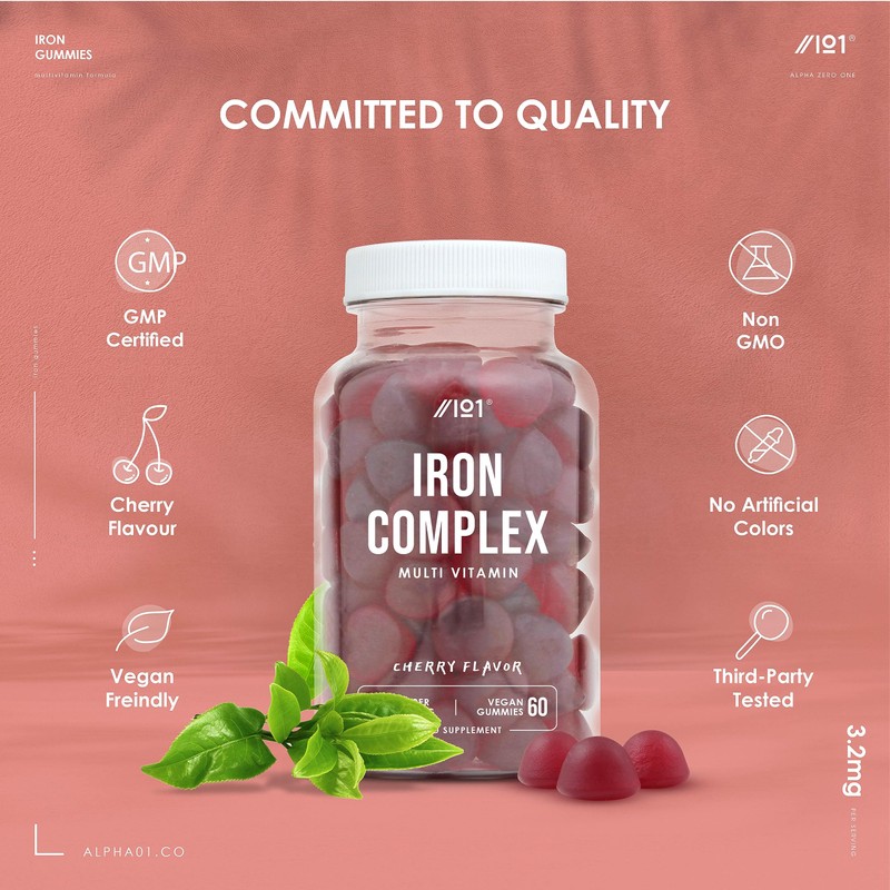 Iron Complex Gummies - 3200mcg - Potent Formula for Energy