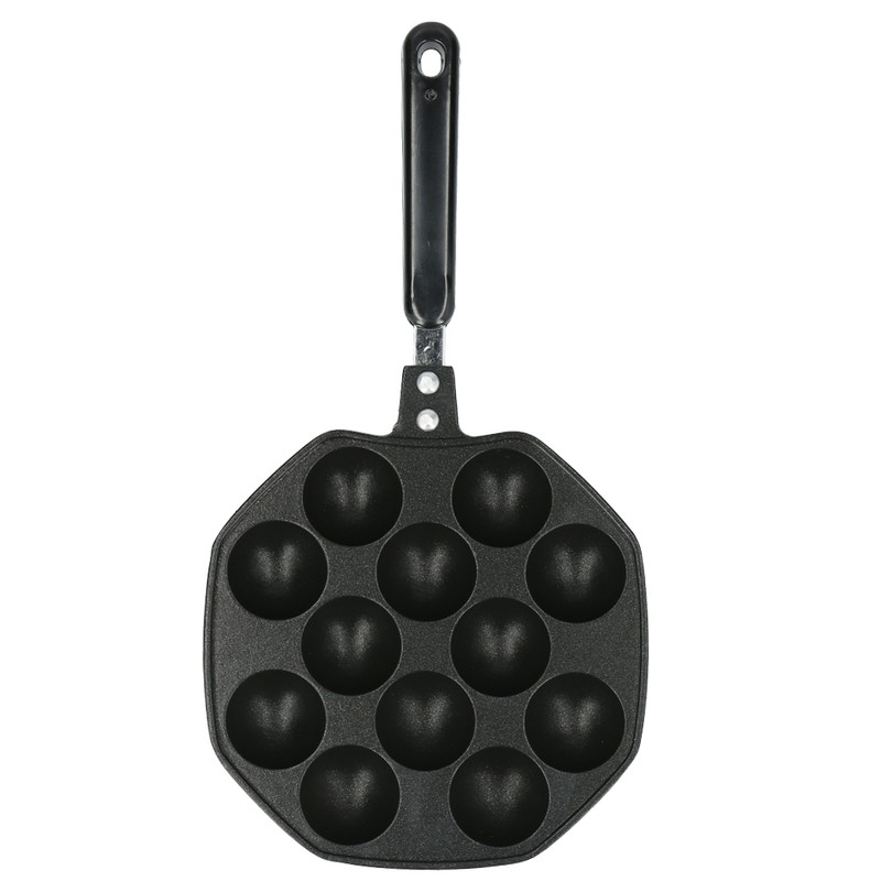 12 Cavities Aluminum Takoyaki Pan Maker Octopus Balls Egg Puffs