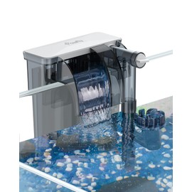 Pawfly Aquarium Filter Ultra Quiet Fish Tank HOB Filter for Aquariums up to 10 Gallons Hanging Power Filter with 110 GPH Water Pump Adjustable Water Flow Oil Skimmer for Small Tank Filtration