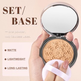 UCANBE 2-in-1 Superfreezed Pressed Setting Powder – Set & Prime Powder Foundation Compact, Oil Control | Hydrating | Long-Lasting | Alcohol-Free | Paraben-Free | Smooth Matte Finish (Natural)