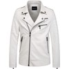 chouyatou Men's Vintage Asymmetric Zip Lightweight Faux Leather Biker Jacket