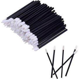PAITOK Disposable Lip Brushes Wands,200 PCS Lip Applicator Disposable Lipstick Brush Applicator Lip Gloss Concealer Brushes Makeup Tools for Lips Eyes(Black)