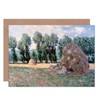 Claude Monet Haystacks Painting Fine Art Greeting Card Plus Envelope