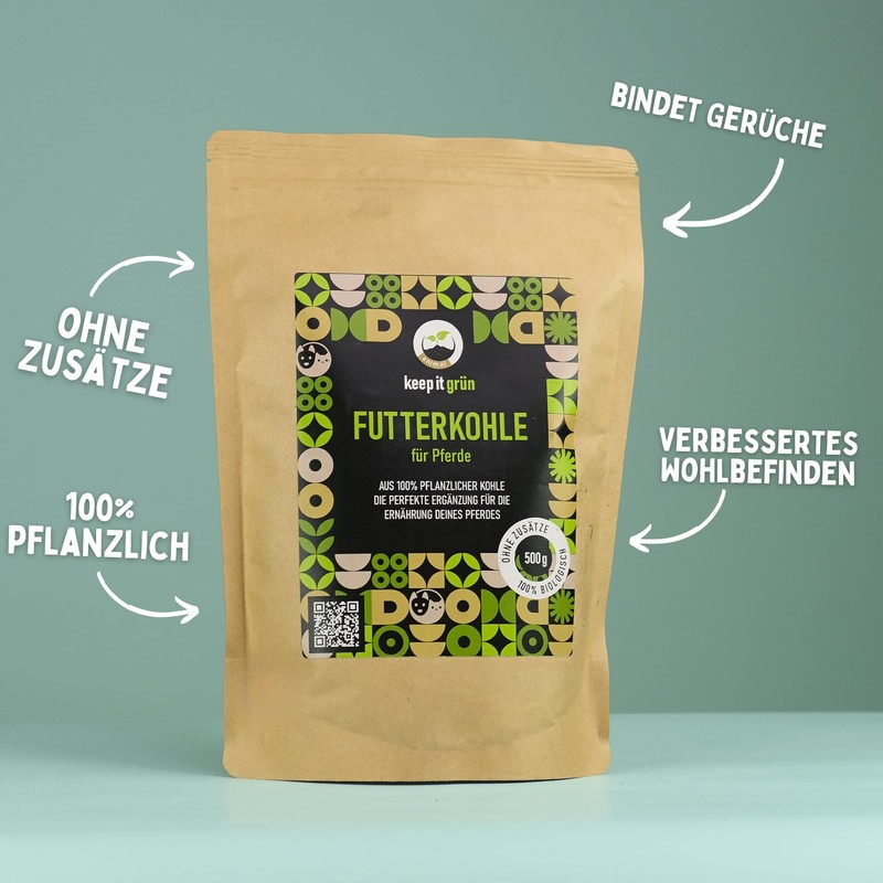 Feed Charcoal for Horses (500 g) - No Additives |