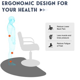 OmySalon 1/2'' Thick Anti Fatigue Mat for Hairstylist Standing, 3'x5' Barber Floor Matt with Round Cut Out for Salon Styling Chair, Hair Cutting Hairdressing Equipment