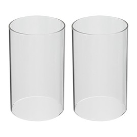 PATIKIL 3"x4" Open Ended Glass Candle Holders, 2Pcs High Borosilicate Glass Chimney Clear Glass Cylinder Candleholder for Candles Table Centerpiece