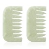 Geiserailie 2 Pieces Jade Combs Massage Stone Hair Comb Guasha