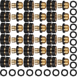 Pelopy 18 Set 3/4 Inch Garden Hose Quick Connector Garden Water Hose Quick Connector Fittings Female Male of No Leak Quick Release Hose Connector