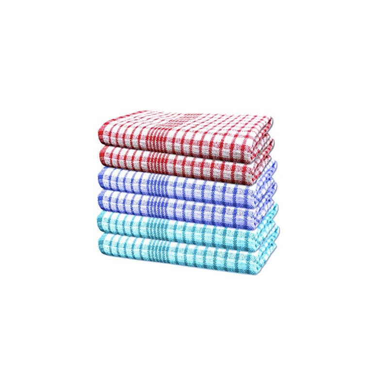 Mono Check Pure Cotton Tea Towels Wonderdry Bar Kitchen Dish