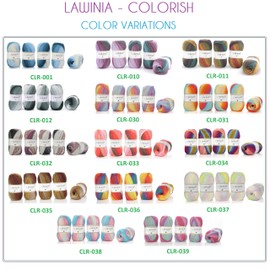 LAWINIA COLORISH Luxury Rainbow Yarn DK, Rainbow Wool for Knitting, Pack of 5 Each 100g - 350m 100% Acrylic DK Knitting Yarn, Multicoloured Wool, Ombre