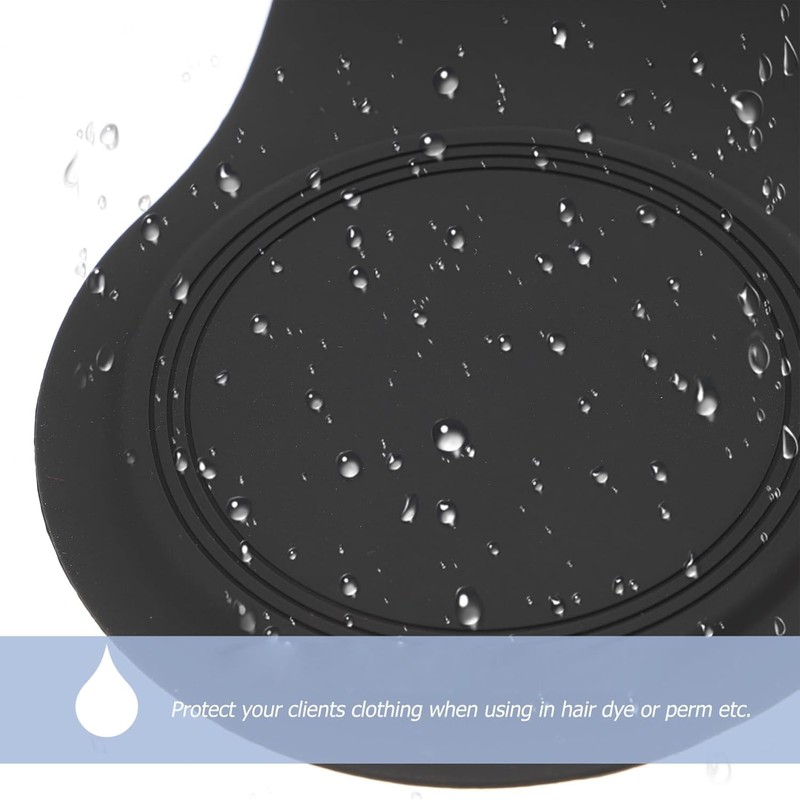 Capa de Peluquería de Silicona Negra Protector de Cuello para