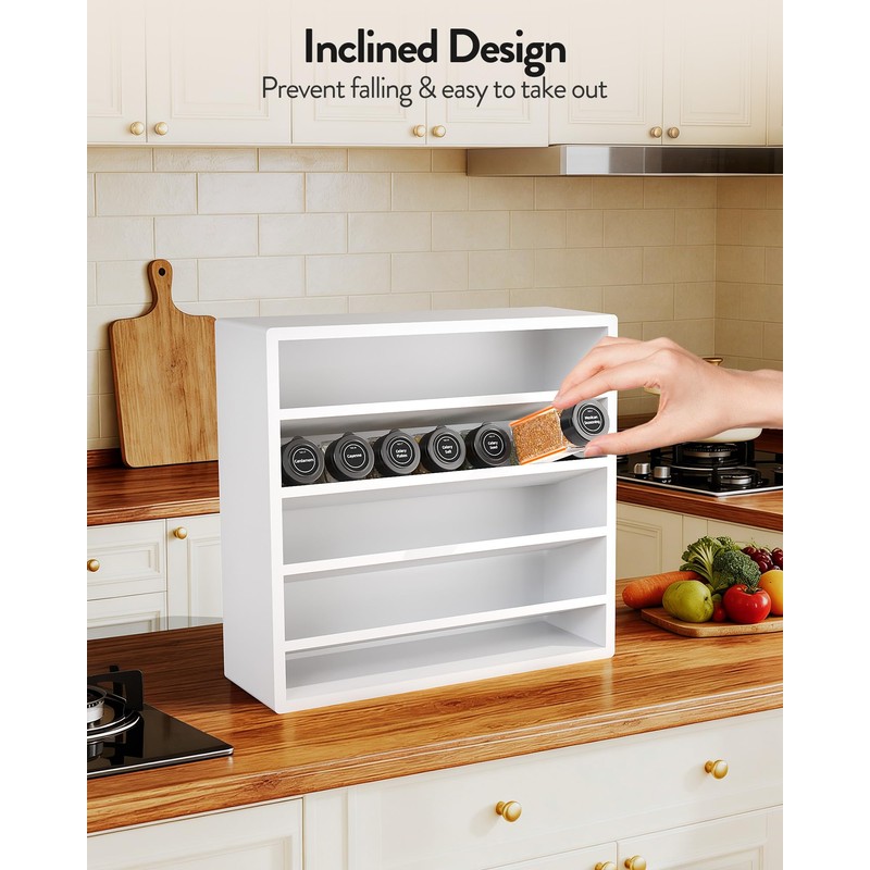 Orimade 4 Tier Spice Rack Organizer for Cabinet, Freestanding Bamboo