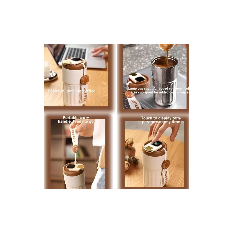 meiliyadexin - Termo de café con visualización de temperatura, termo