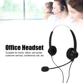 Goshyda H360D RJ9 Telephone Headset, Noise Reduction Comfortable Binaural Wired Business Headphones with Microphone for Call Center, Customer Service, Conference Calls